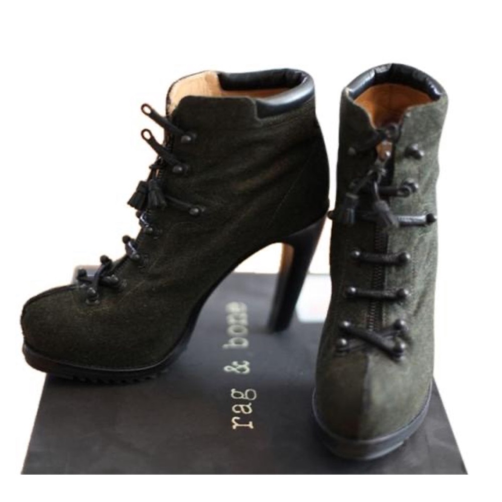 Rag & Bone Mallory Military Boots in Green